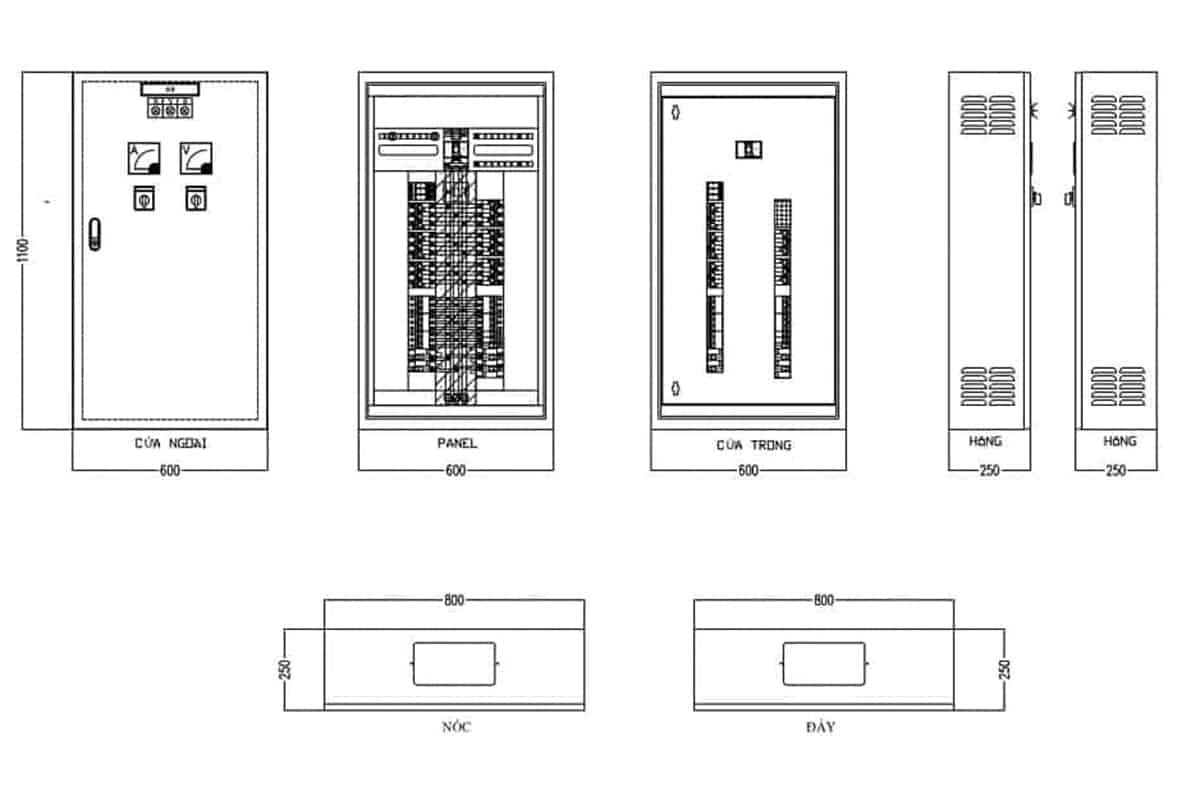 Download Bản vẽ thiết kế tủ điện phân phối nguồn mới nhất