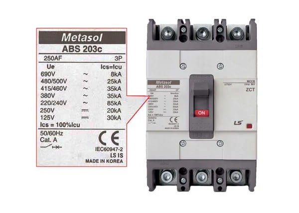 MCCB là gì? Điểm khác nhau giữa MCCB và MCB bạn nên biết 11 Các thông số kỹ thuật trên MCCB và ý nghĩa chi tiết