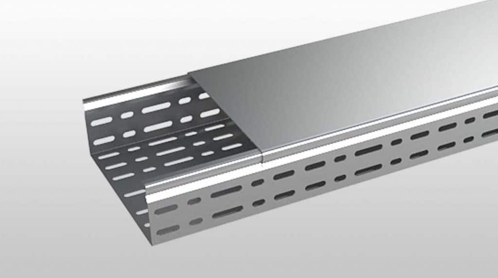 Ứng dụng thực tế của thang cáp có nắp trong công trình điện 6 Cấu tạo của thang cáp có nắp với thành thang, thanh bậc và nắp đậy